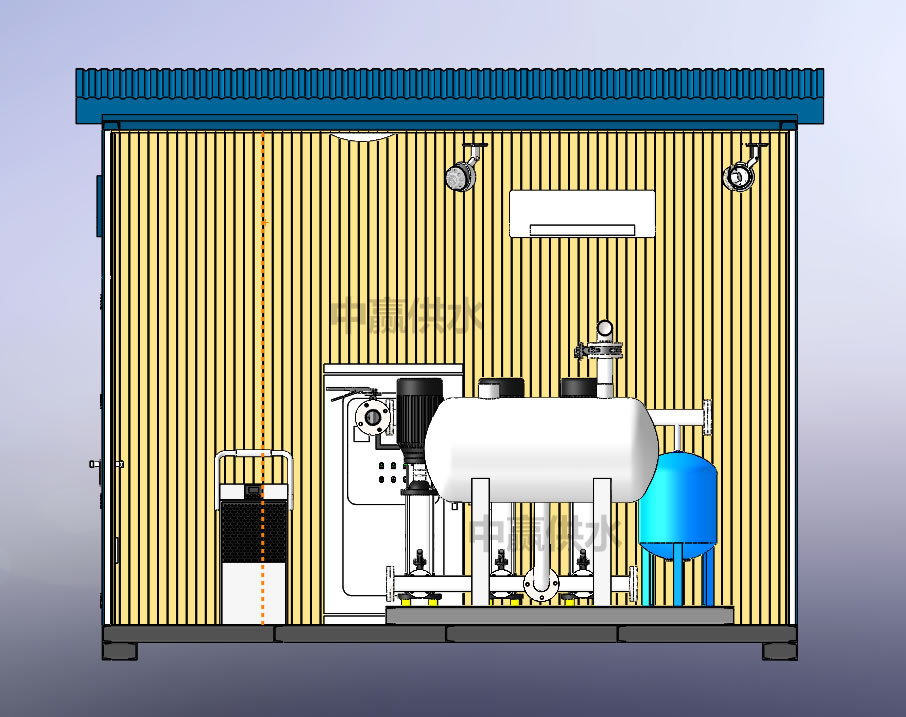 室外一體化智慧泵房采用三維仿真成型設(shè)計(jì)方案